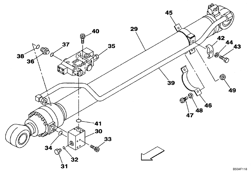 Схема запчастей Case CX160 - (08-16) - HYDRAULICS - ARM CYLINDER, MODELS WITH LOAD HOLD (08) - HYDRAULICS