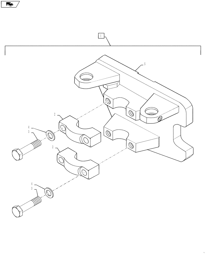 Схема запчастей Case DV207 - (39.100.03) - ARTICULATION JOINT BRACKET (39) - FRAMES AND BALLASTING