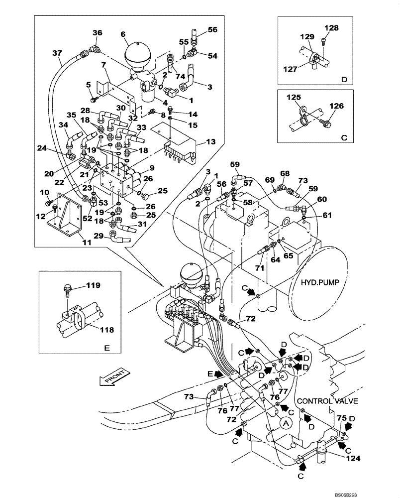 Схема запчастей Case CX700 - (08-034-00[01]) - HYDRAULIC CIRCUIT - PILOT - LEAK-OFF RETURN (08) - HYDRAULICS