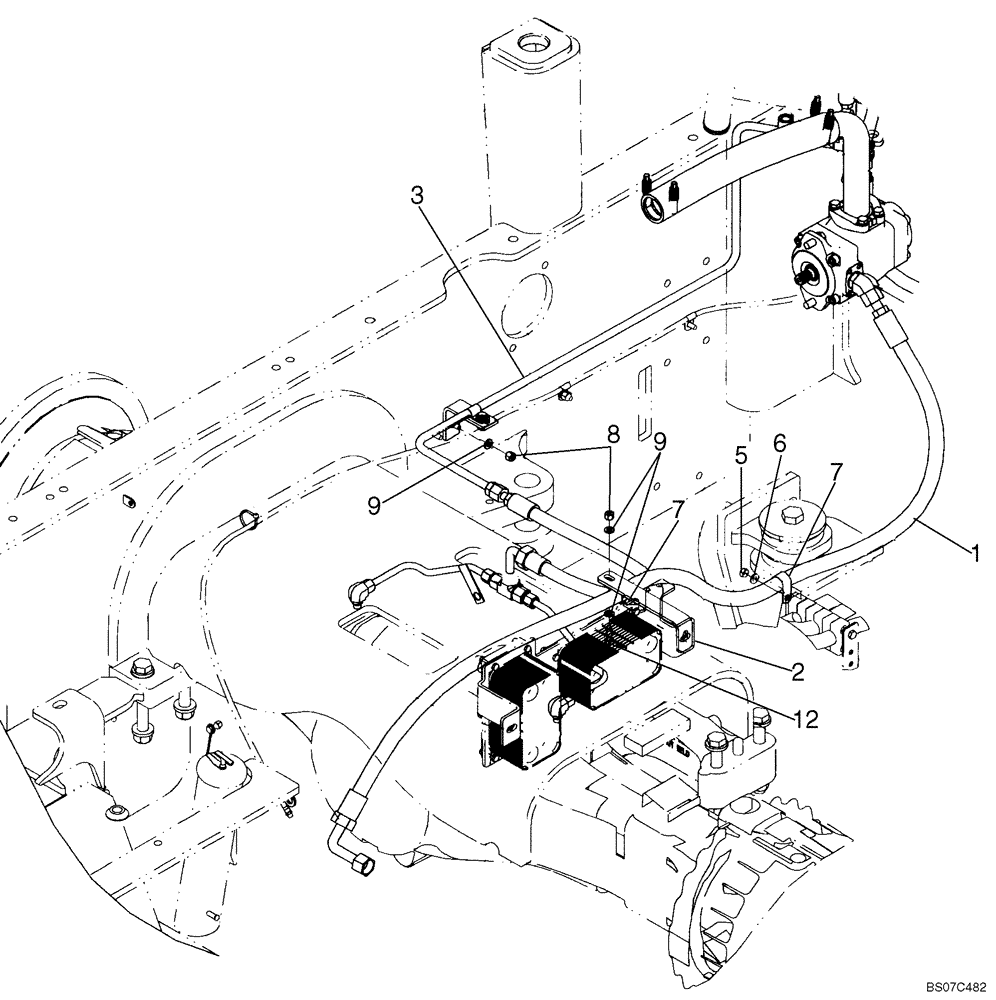 Схема запчастей Case 921E - (07-09) - HYDRAULICS - BRAKE PUMP TO FAN VALVE (07) - BRAKES