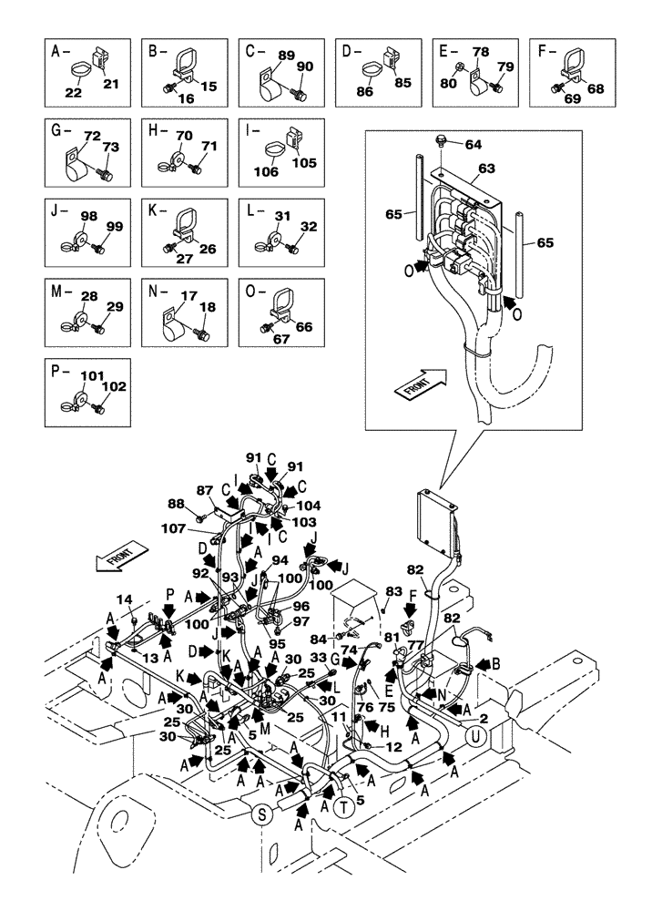 Схема запчастей Case CX250C - (04-001[02]) - CHASSIS ELECTRICAL CIRCUIT (04) - ELECTRICAL SYSTEMS