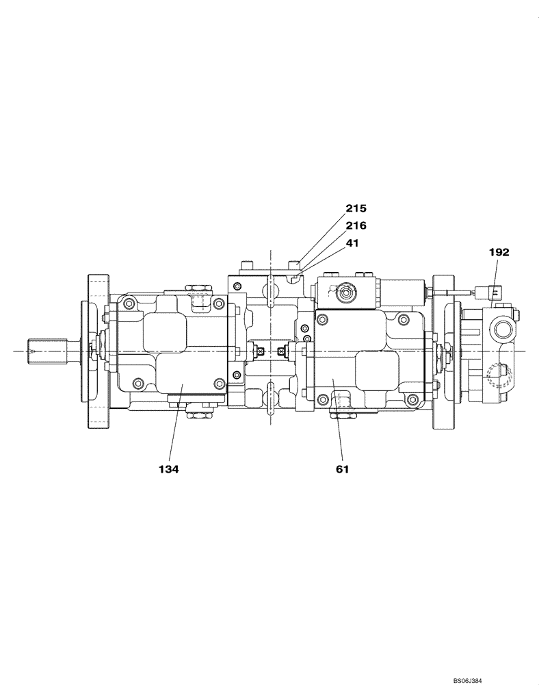 Схема запчастей Case CX130 - (08-132) - KNJ3026 PUMP ASSY, HYDRAULIC (08) - HYDRAULICS