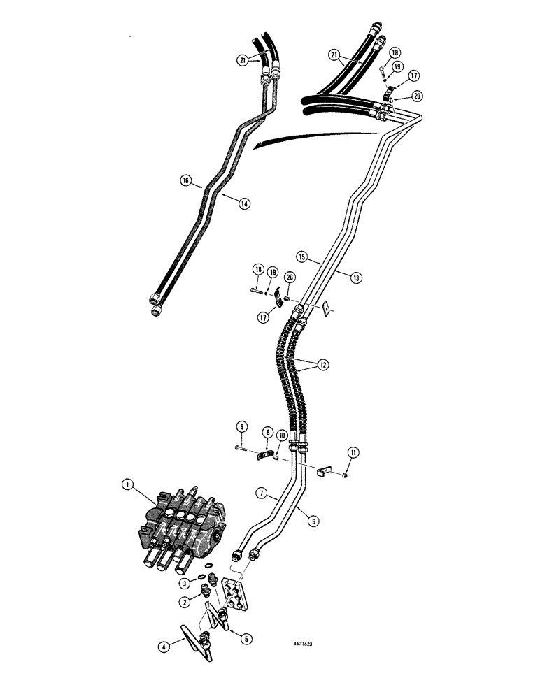 Схема запчастей Case 1150 - (162) - CLAM TYPE BUCKET HYDRAULICS (07) - HYDRAULIC SYSTEM