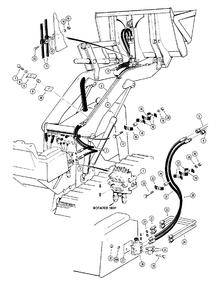 Схема запчастей Case 310G - (212) - CLAM TYPE BUCKET HYDRAULICS (07) - HYDRAULIC SYSTEM