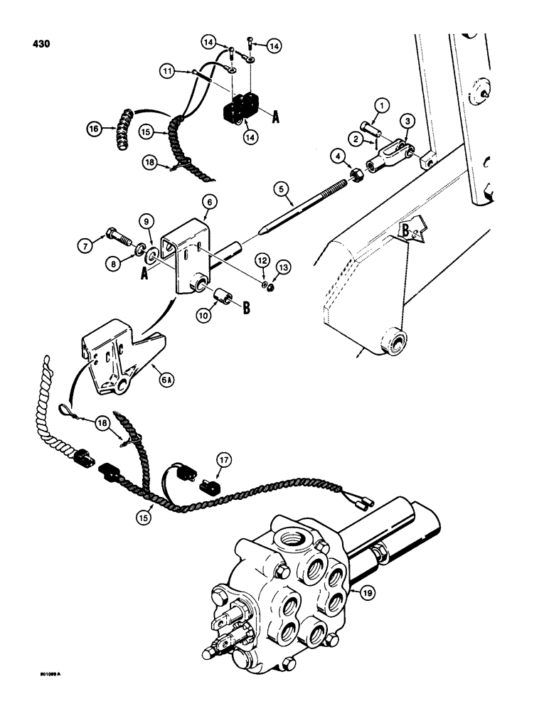 Схема запчастей Case 580D - (430) - LOADER RETURN-TO-DIG CONTROL (09) - CHASSIS/ATTACHMENTS