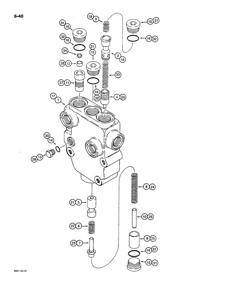 Схема запчастей Case 550 - (6-40) - TRANSMISSION MODULATOR VALVE ASSEMBLIES (06) - POWER TRAIN