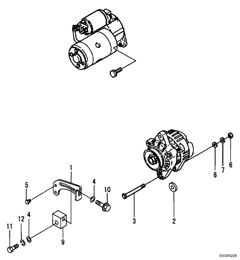 Схема запчастей Case CX17B - (09-028[00]) - ALTERNATOR MOUNTING (55) - ELECTRICAL SYSTEMS