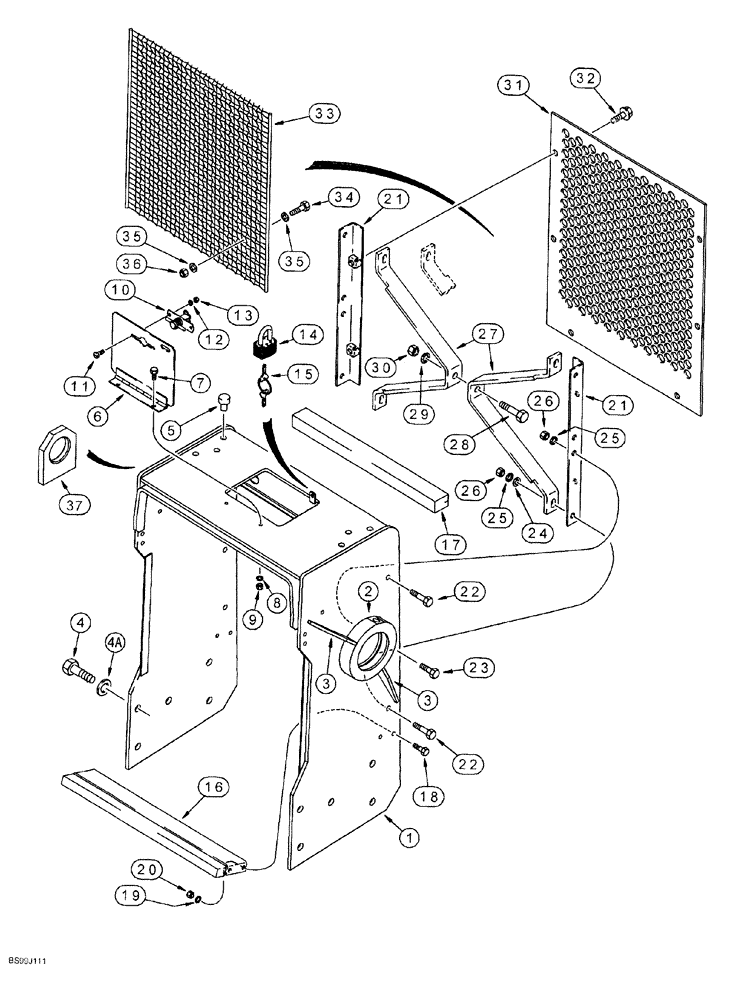 Схема запчастей Case 550G - (9-18) - RADIATOR SHROUD, GRILLE AND SCREEN (05) - UPPERSTRUCTURE CHASSIS