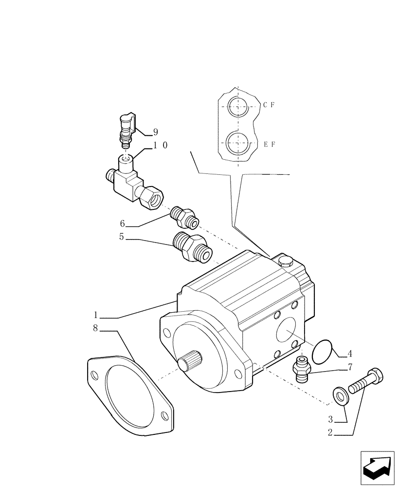 Схема запчастей Case TX842 - (1.82.3[01]) - HYDRAULIC PUMP (35) - HYDRAULIC SYSTEMS