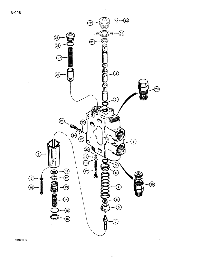 Схема запчастей Case 850D - (8-116) - S300430 LOADER LIFT SECTION (08) - HYDRAULICS