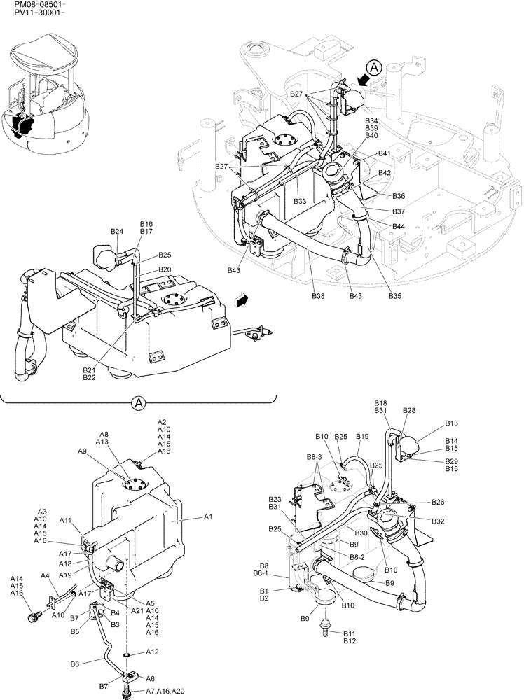 Схема запчастей Case CX27B - (01-013) - TANK ASSY, FUEL (CAB) (10) - ENGINE