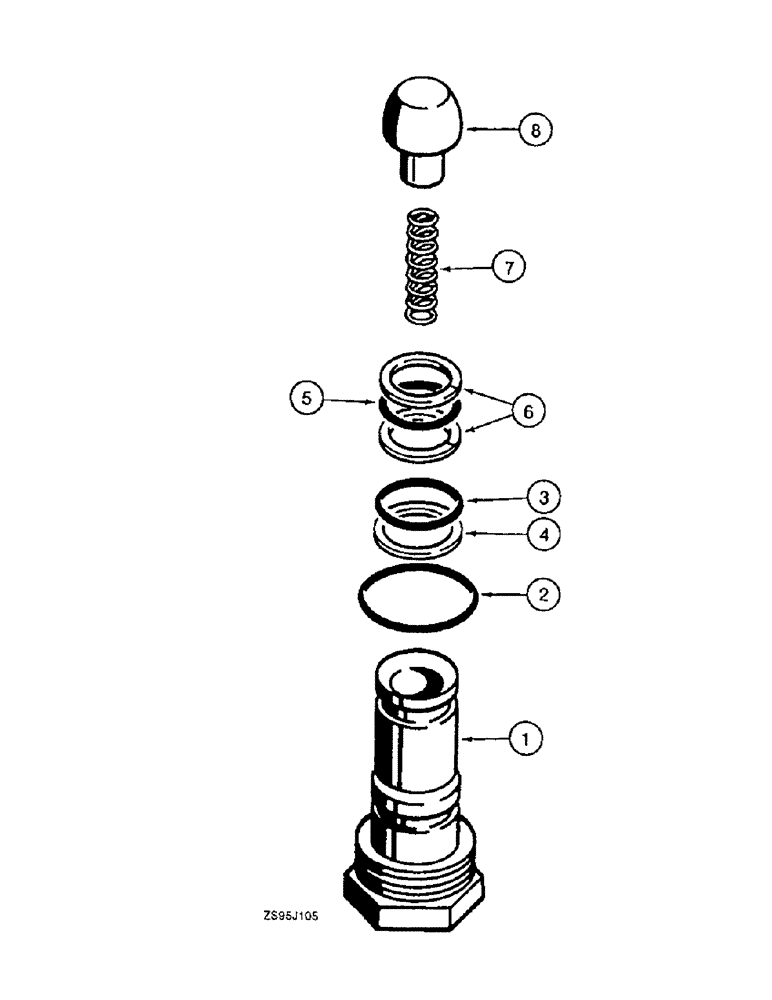 Схема запчастей Case 550E - (8-44) - LOAD CHECK VALVE (08) - HYDRAULICS