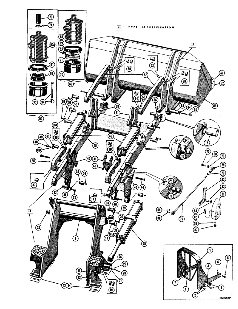 Схема запчастей Case 800 - (170) - REAR HINGE LOADER (TYPE II) (05) - UPPERSTRUCTURE CHASSIS