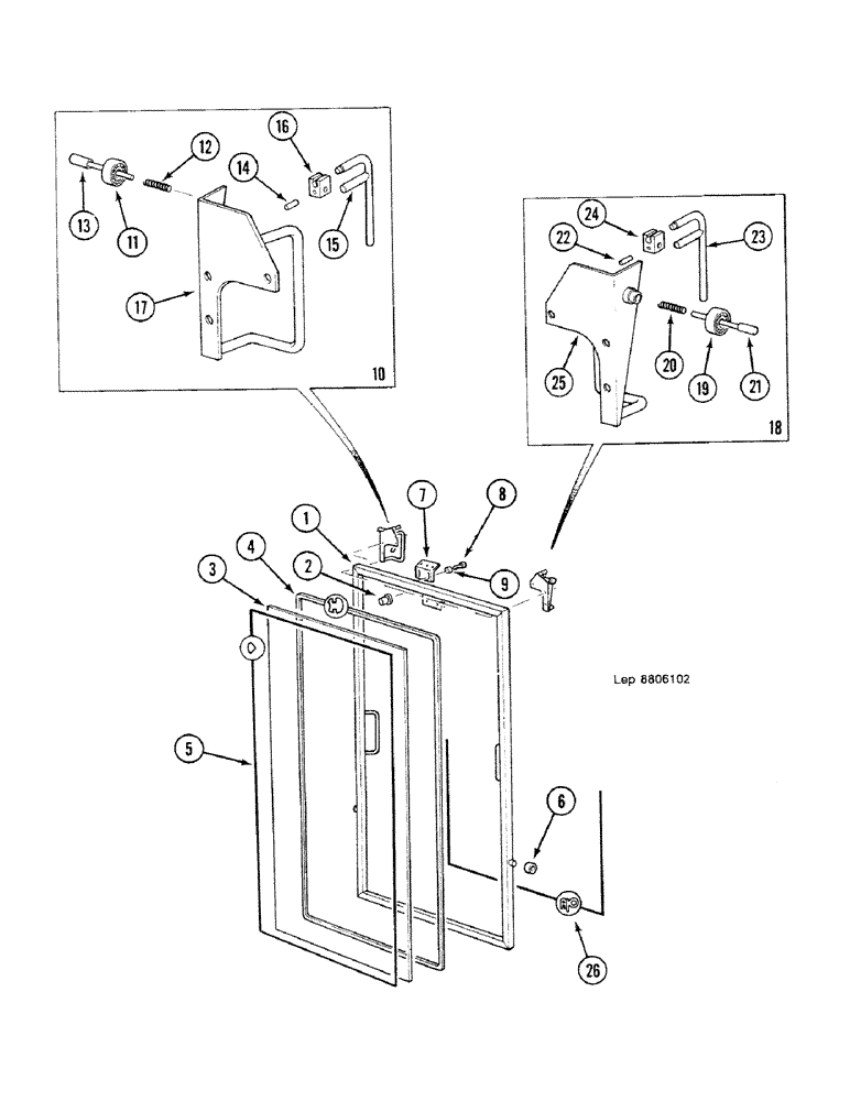 Схема запчастей Case 688C - (9E-28) - WINDSHIELD (05.1) - UPPERSTRUCTURE CHASSIS/ATTACHMENTS