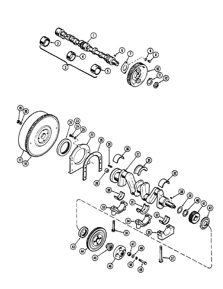 Схема запчастей Case 530CK - (012) - CAMSHAFT, (159) SPARK IGNITION ENGINE (10) - ENGINE