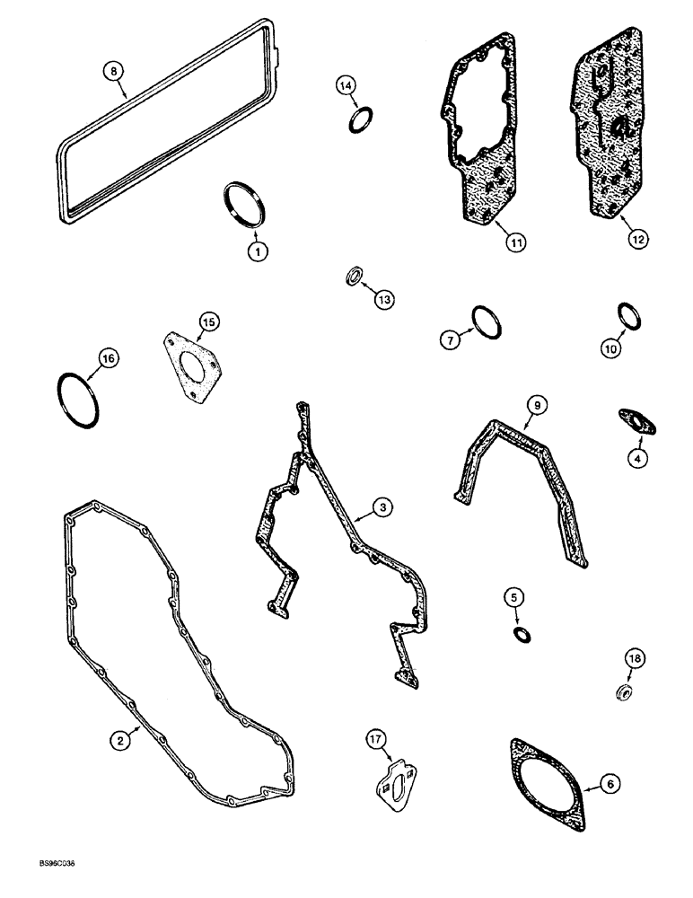 Схема запчастей Case 580SL - (2-48) - GASKET KIT, 4T-390 ENGINE, CYLINDER BLOCK (02) - ENGINE