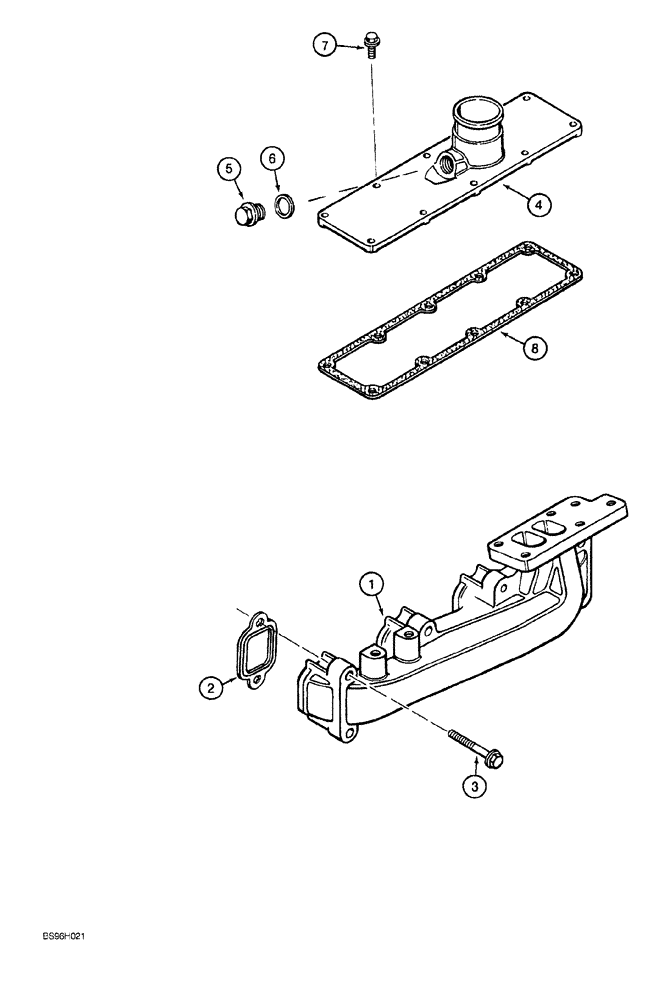 Схема запчастей Case 650G - (2-23A) - MANIFOLDS 4T-390 EMISSIONS CERTIFIED ENGINE CRAWLER P.I.N. JJG0216449 AND AFTER (02) - ENGINE