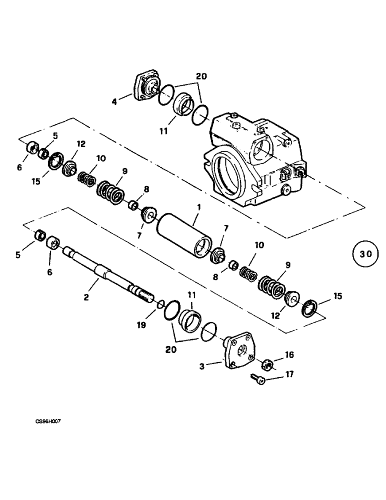 Схема запчастей Case 221B - (8-37A) - HIGH PRESSURE PUMP - SELECTOR, 121B DAH1216844- / 221B DAH2216859- (08) - HYDRAULICS