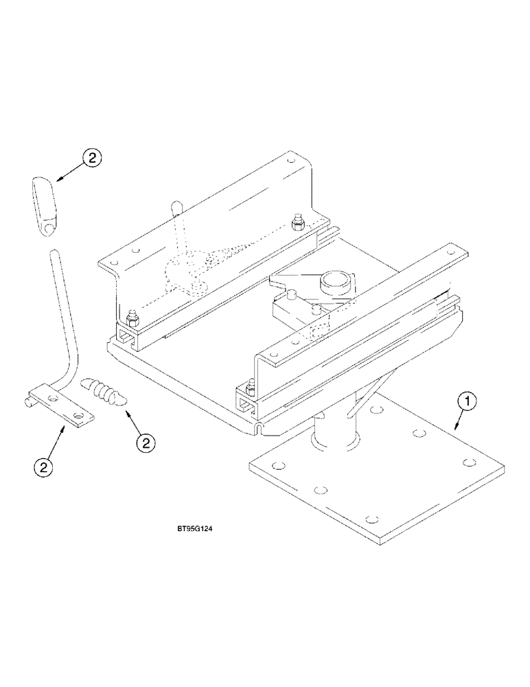 Схема запчастей Case 570LXT - (9-085) - STANDARD SEAT SUPPORT AND PEDESTAL, 570LXT MODELS (09) - CHASSIS/ATTACHMENTS