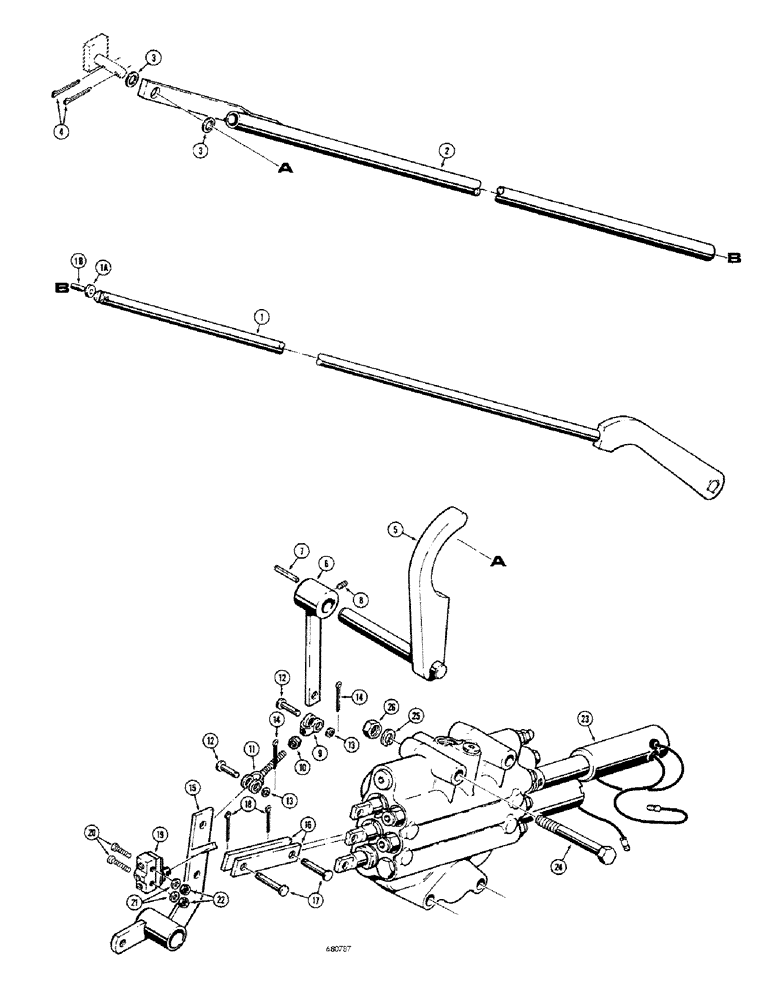 Схема запчастей Case 680CK - (208) - LOADER CONTROLS, ANTI-ROLLBACK PARTS (35) - HYDRAULIC SYSTEMS