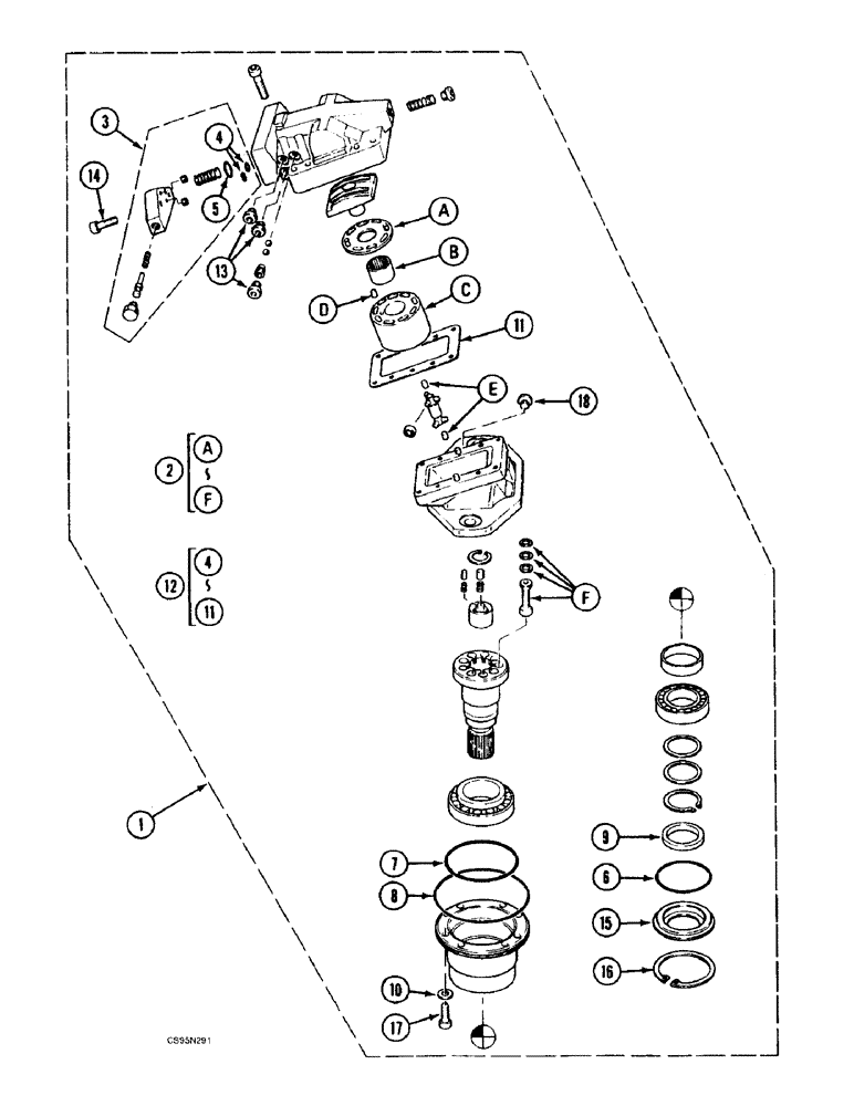 Схема запчастей Case 688BCK - (7-26) - TRAVEL MOTOR - TWO-SPEED, 688B CK (120301-) (07.1) - UNDERCARRIAGE HYDRAULICS