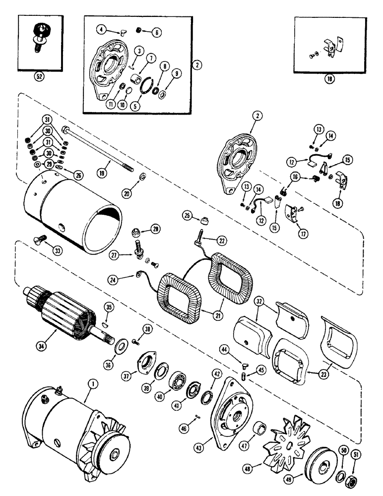 Схема запчастей Case 580 - (070) - A36563 GENERATOR, (188) DIESEL ENGINE (55) - ELECTRICAL SYSTEMS