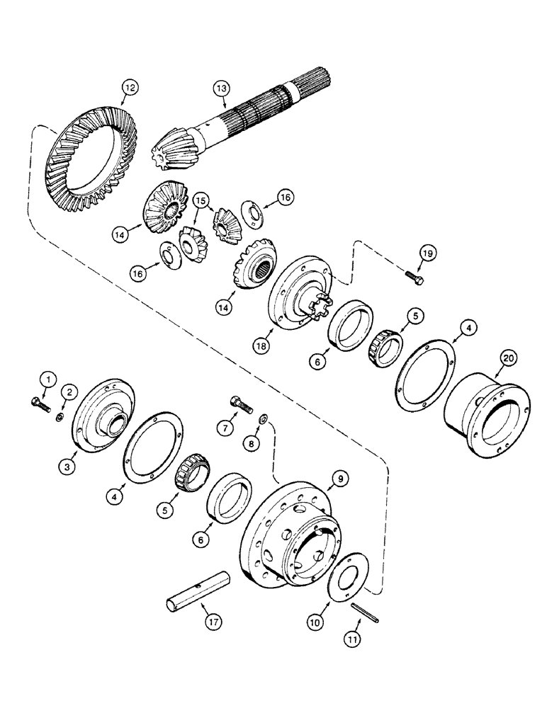 Схема запчастей Case 580SK - (6-64) - TRANSAXLE DIFFERENTIAL (06) - POWER TRAIN