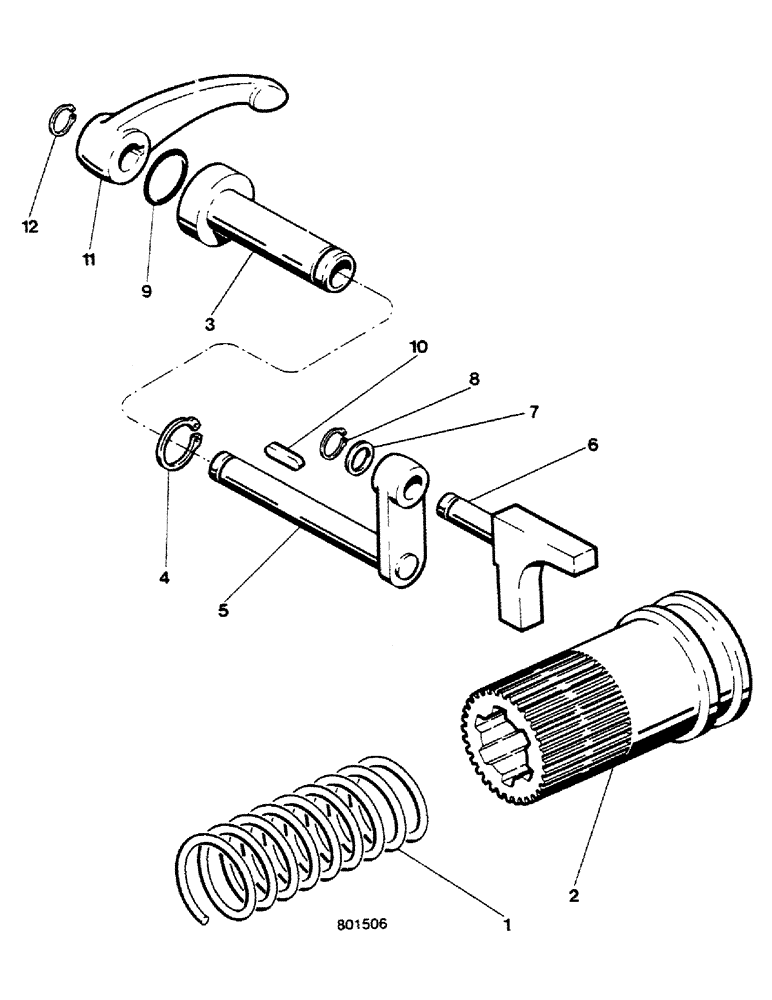 Схема запчастей Case 580G - (166) - TRANSAXLE - DIFFERENTIAL LOCK (06) - POWER TRAIN