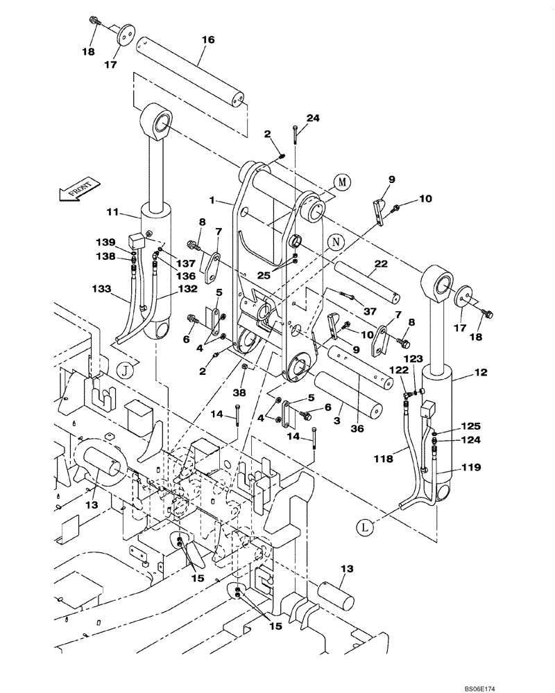 Схема запчастей Case CX800B - (09-08) - SELF-DETACHING COUNTERWEIGHT SYSTEM (09) - CHASSIS