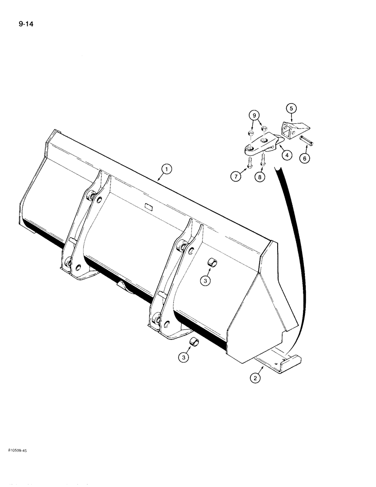 Схема запчастей Case 780D - (9-014) - LOADER BUCKETS, 1-3/4 CUBIC YARD (1.3 CUBIC METER) LOADER (09) - CHASSIS/ATTACHMENTS