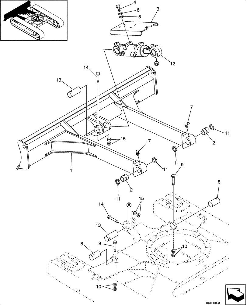 Схема запчастей Case CX25 - (09-45[00]) - DOZER BLADE (09) - CHASSIS/ATTACHMENTS