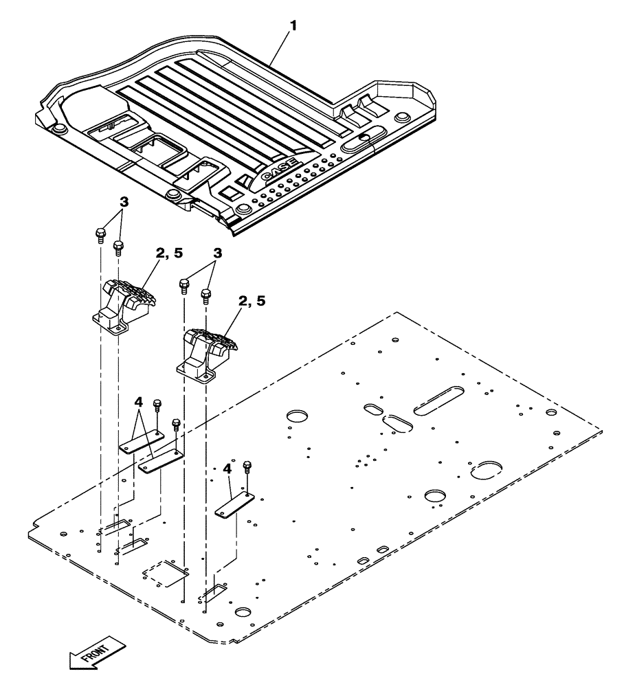 Схема запчастей Case CX470C - (09-010-00[01]) - OPERATORS COMPARTMENT - MAT, FLOOR - STANDARD (05.1) - UPPERSTRUCTURE CHASSIS/ATTACHMENTS