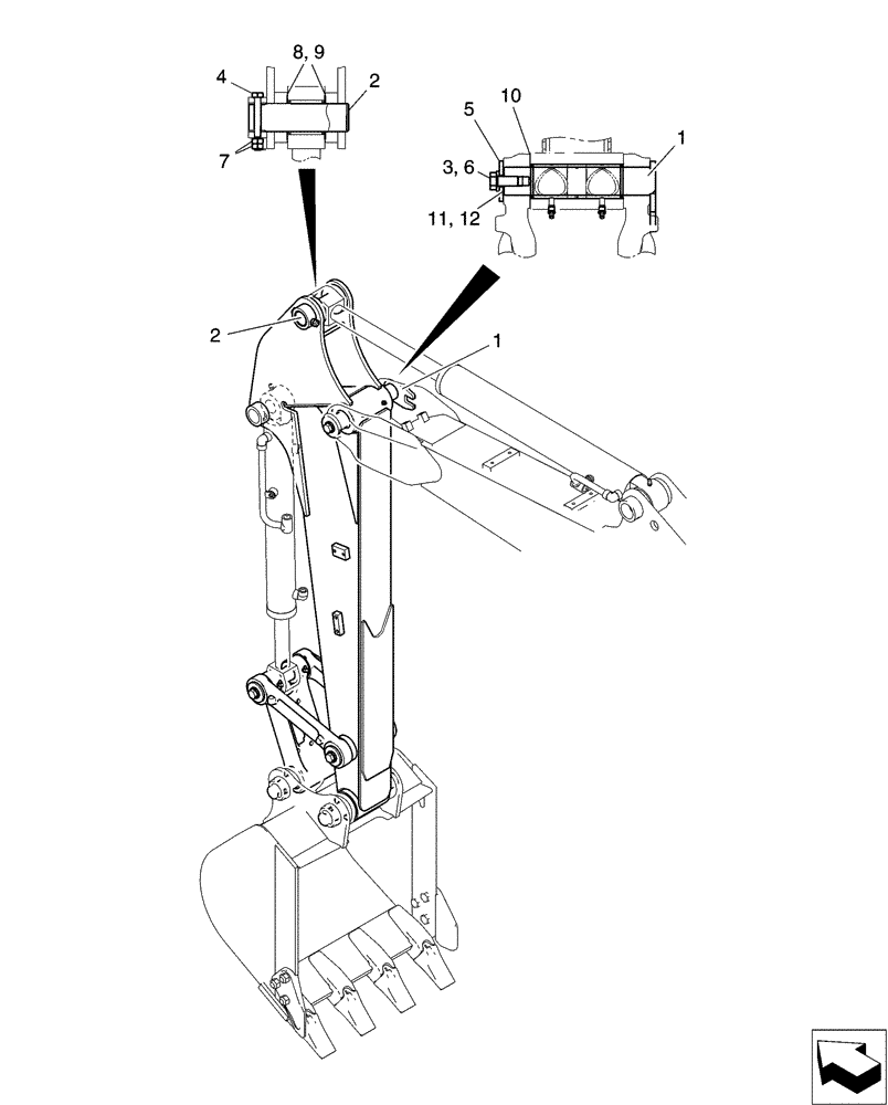 Схема запчастей Case CX36B - (03-019[00]) - ARM INSTAL (84) - BOOMS, DIPPERS & BUCKETS