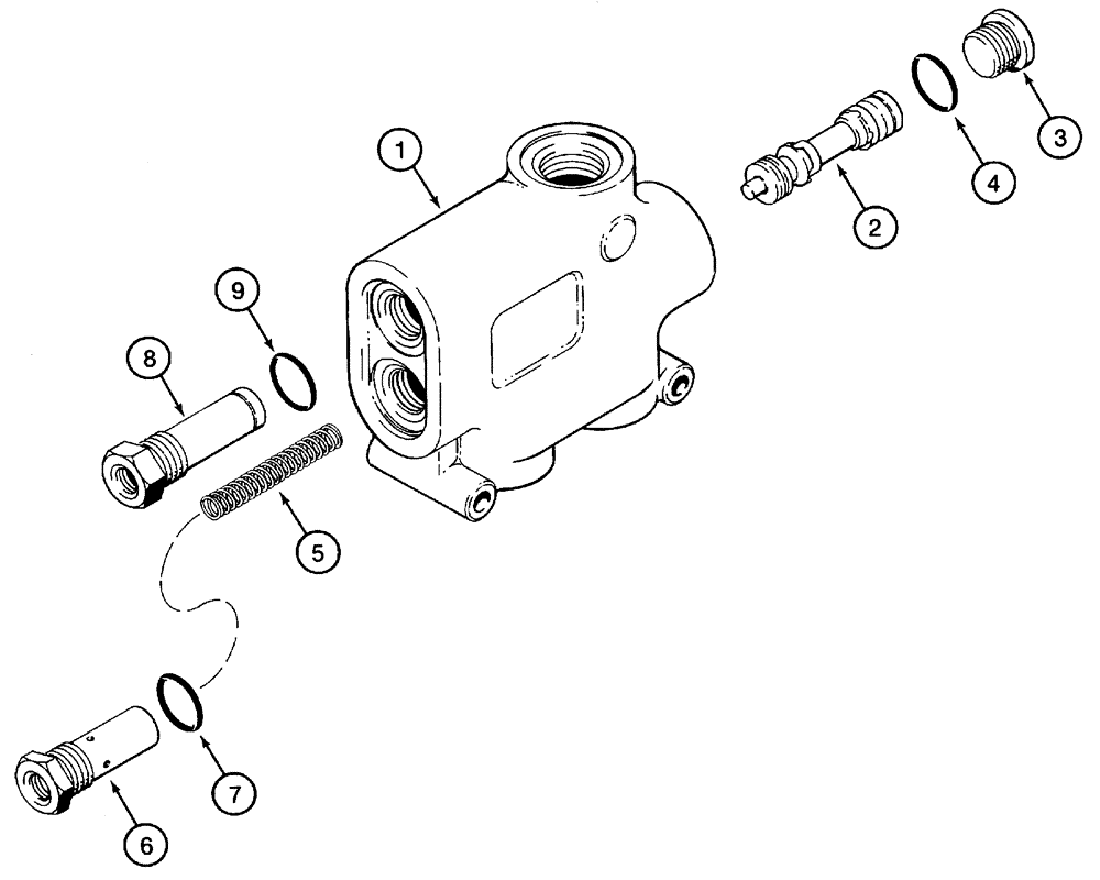 Схема запчастей Case 960 - (05-09) - VALVE ASSY PRIORITY FLOW DIVIDER (05) - STEERING