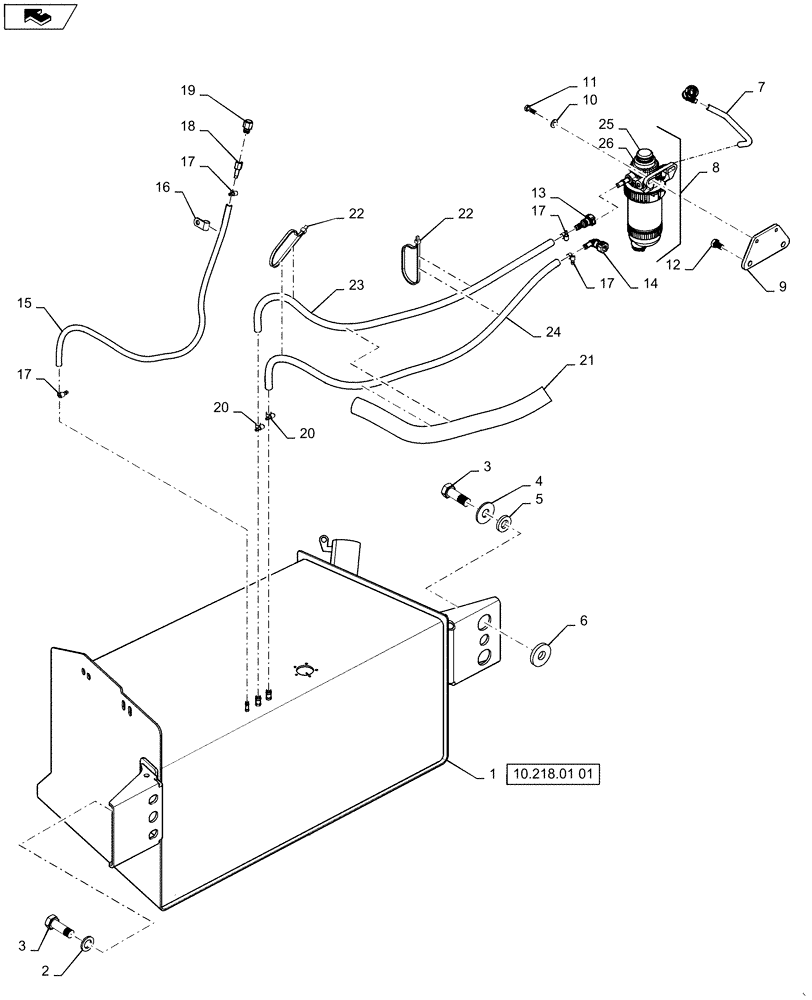 Схема запчастей Case 588H - (10.218.01) - FUEL LINE INSTALLATION (10) - ENGINE