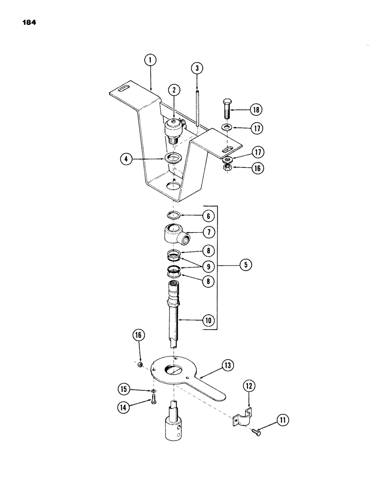 Схема запчастей Case 980B - (184) - INNER SWIVEL, (USED WITH TRACK DRIVE AND TWO SPEED DRIVE), (USED ON UNITS WITH PIN 6204051 & AFTER) (04) - UNDERCARRIAGE