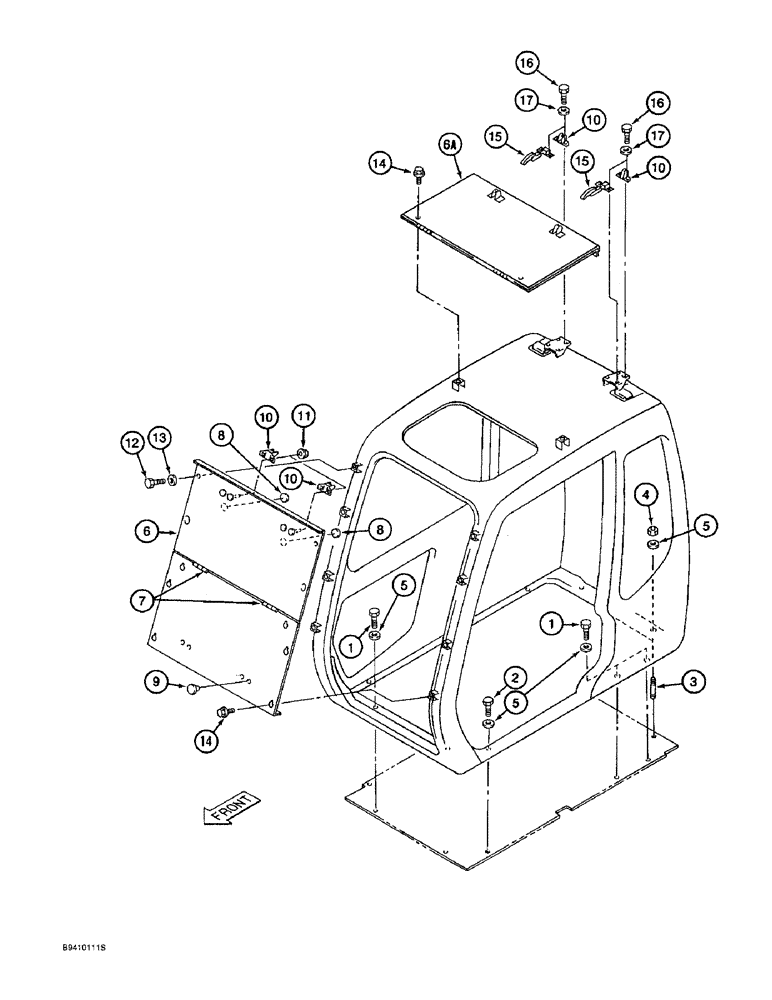 Схема запчастей Case 9045B - (9-052) - CAB VANDAL GUARDS (09) - CHASSIS