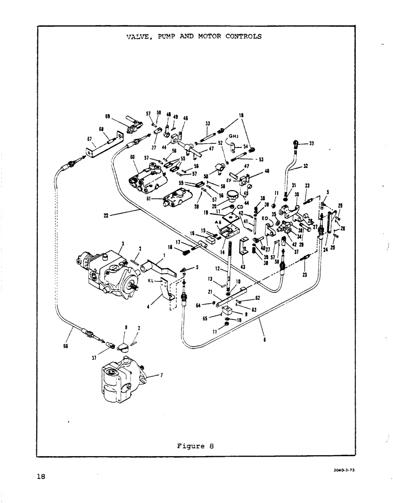 Схема запчастей Case P57 - (18) - VALVE, PUMP AND MOTOR CONTROLS 