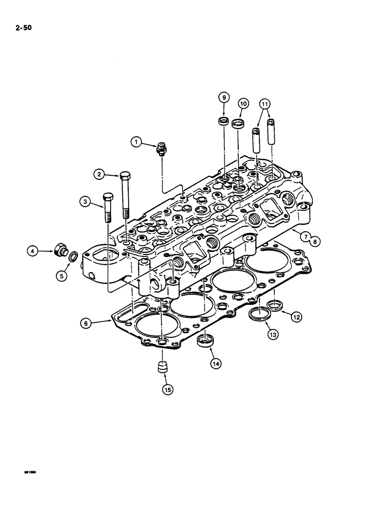 Схема запчастей Case DH4B - (2-50) - CYLINDER HEAD (02) - ENGINE