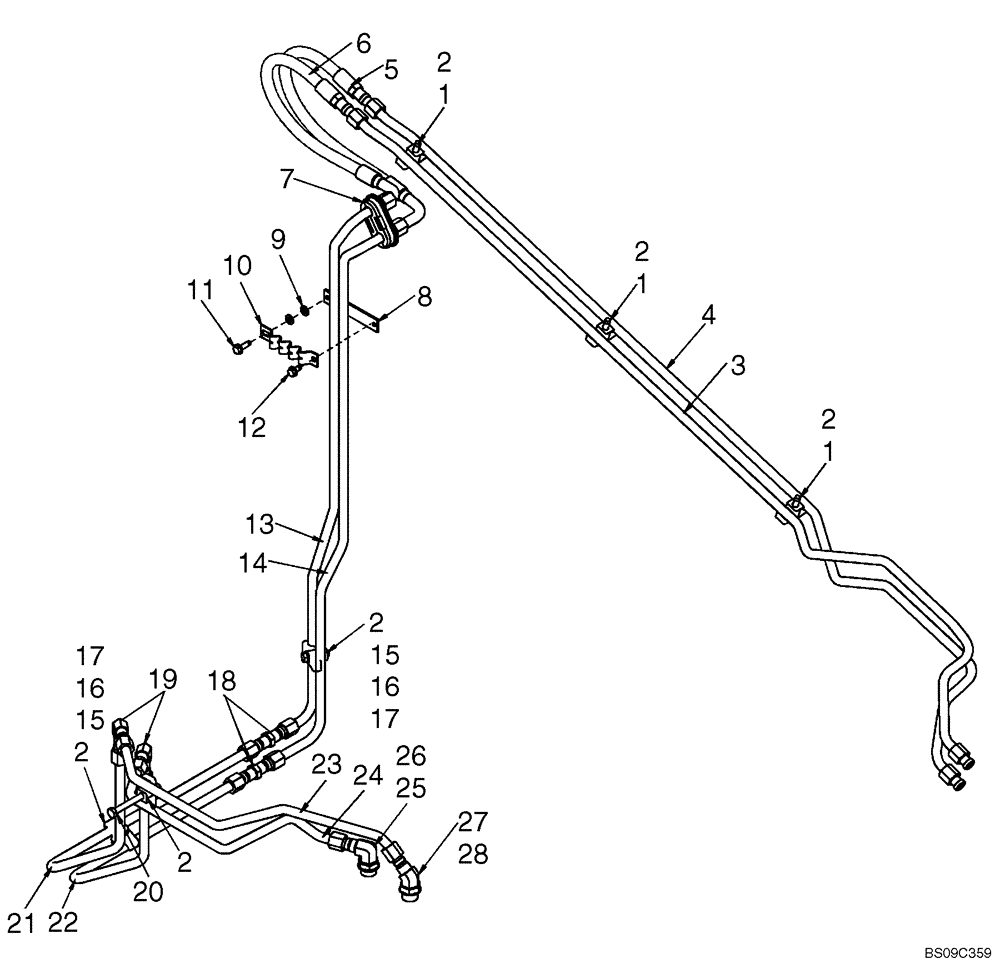 Схема запчастей Case 410 - (08-03) - HYDRAULICS - AUXILIARY HIGH FLOW (08) - HYDRAULICS