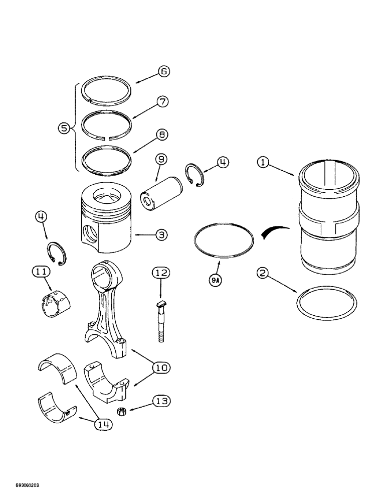 Схема запчастей Case 721B - (2-45A) - PISTON AND SLEEVE, 6T-830 EMISSIONS CERTIFIED ENGINE, LOADER P.I.N. JEE053200 & AFTER (02) - ENGINE