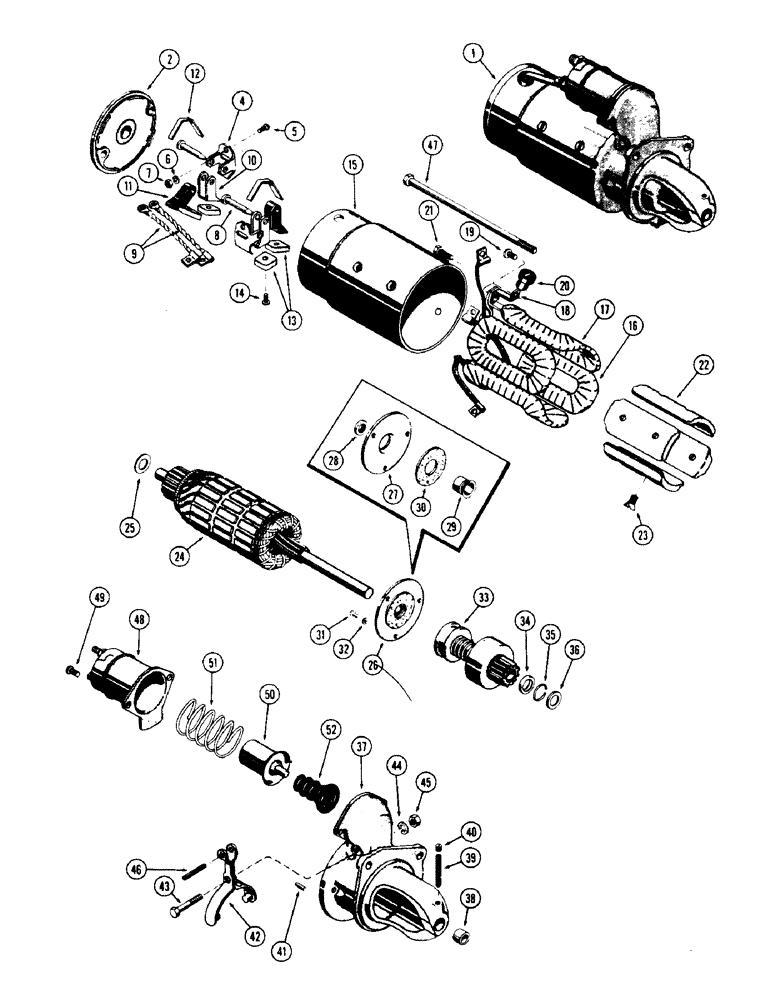 Схема запчастей Case W7 - (084) - A20873 STARTER, (284) SPARK IGNITION ENGINE (04) - ELECTRICAL SYSTEMS