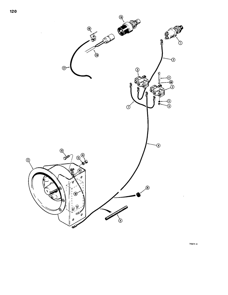 Схема запчастей Case 1150B - (120) - BACKUP ALARM (06) - ELECTRICAL SYSTEMS