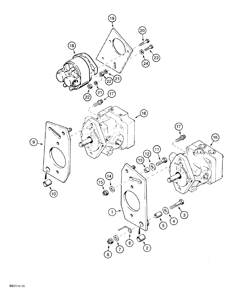 Схема запчастей Case 1818 - (6-02) - PUMP MOUNTING (06) - POWER TRAIN