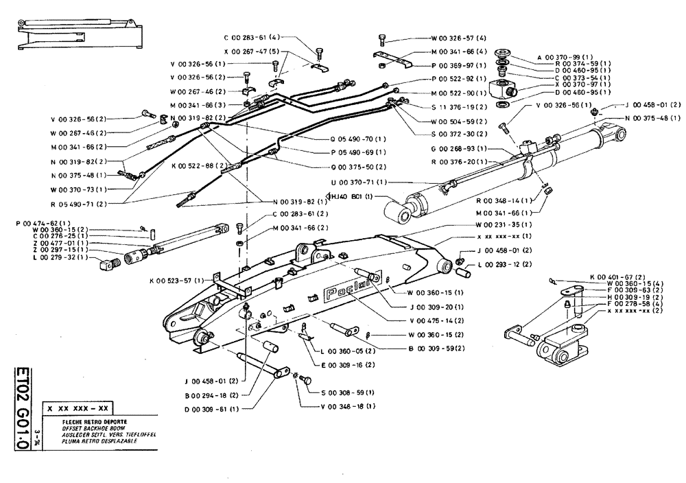 Схема запчастей Case TY45 - (ET02 G01.0) - OFFSET BACKHOE BOOM (09) - BOOMS