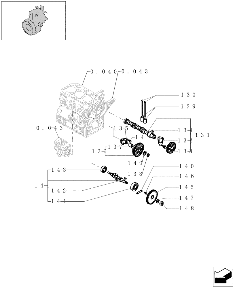 Схема запчастей Case CX16B - (0.080[01]) - CRANKSHAFT & DRIVING GEAR (10) - ENGINE