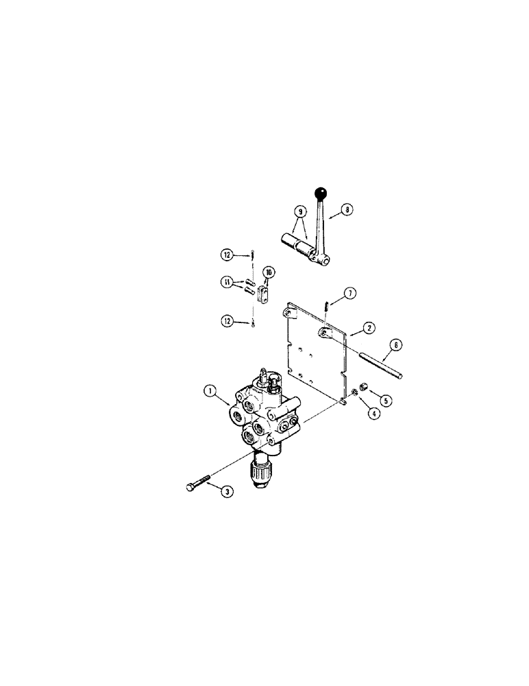 Схема запчастей Case 310G - (212) - EQUIPMENT CONTROL VALVES AND LEVERS, (ONE LEVER - ONE SPOOL) (07) - HYDRAULIC SYSTEM