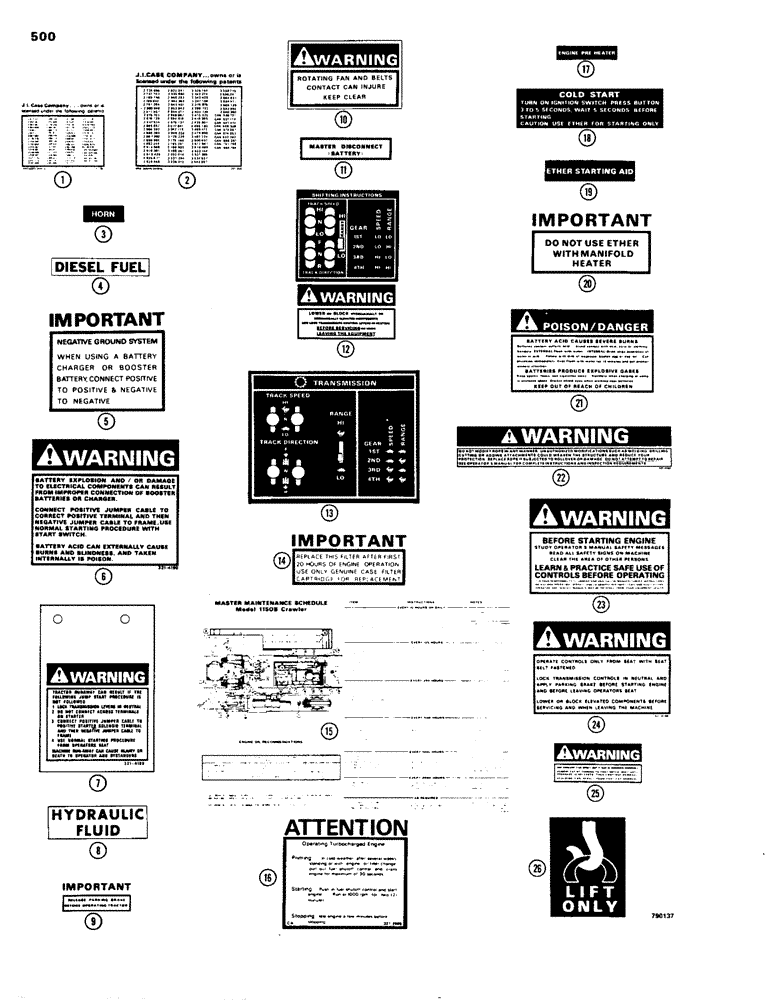 Схема запчастей Case 1150B - (500) - DECALS (05) - UPPERSTRUCTURE CHASSIS