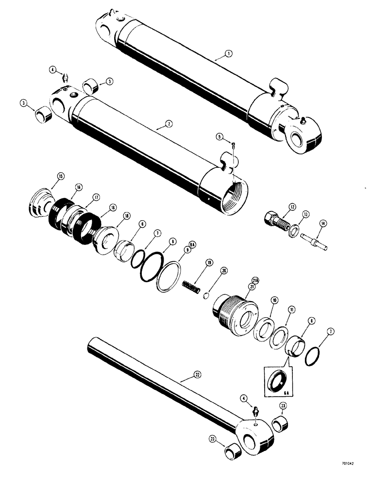 Схема запчастей Case 33S - (060) - BACKHOE BOOM CYLINDERS (BEFORE BACKHHOE SERIAL NO. 4176351) 