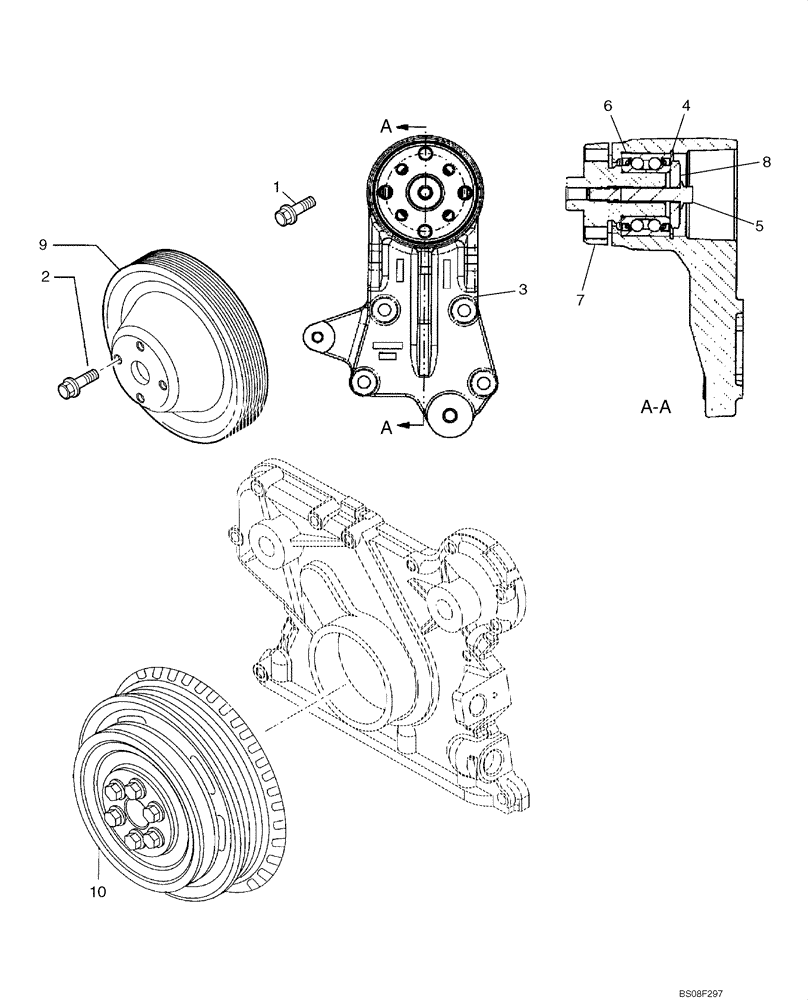 Схема запчастей Case 850L - (02-39) - FAN DRIVE (02) - ENGINE